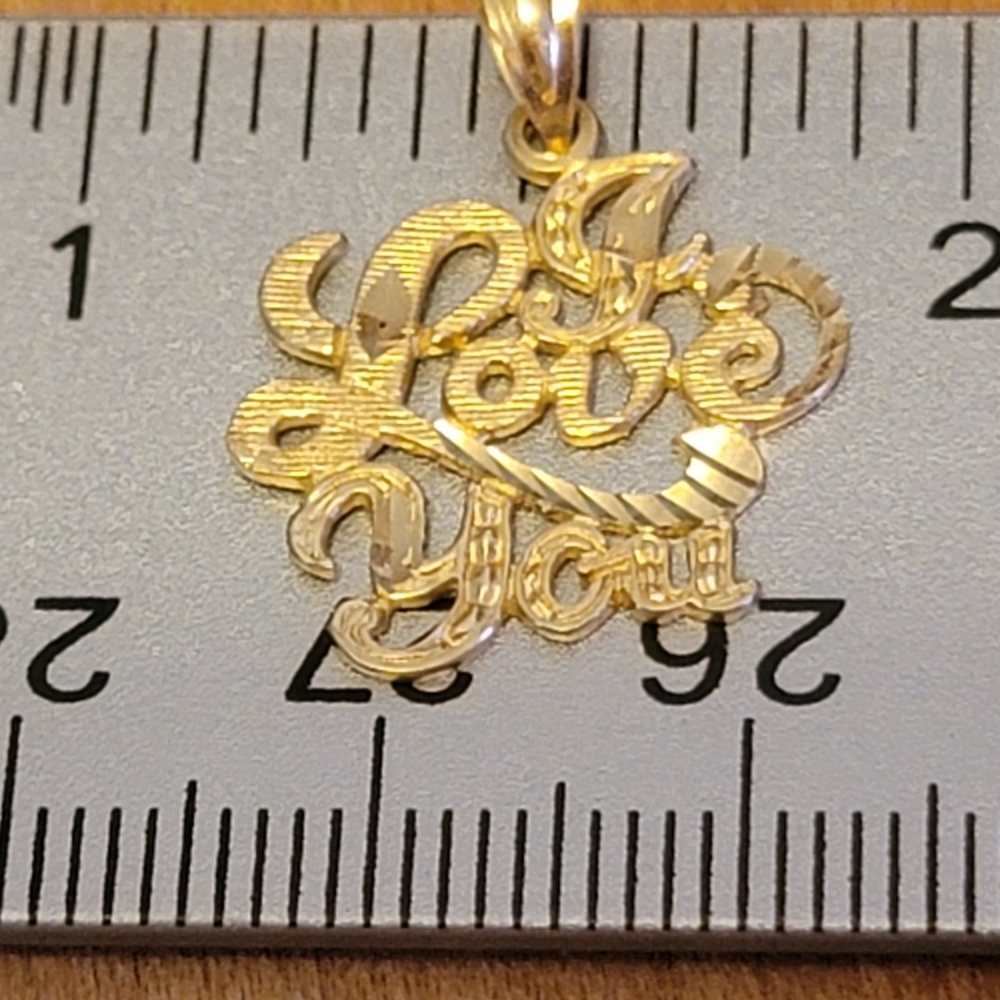 I love you 14k pendant